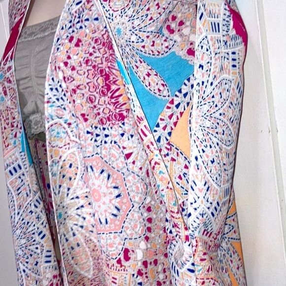 Anthropologie Casual Bohemian Print Fringed Swimsuit Cover One Size - Picture 6 of 11